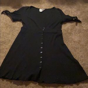 Black button up dress
